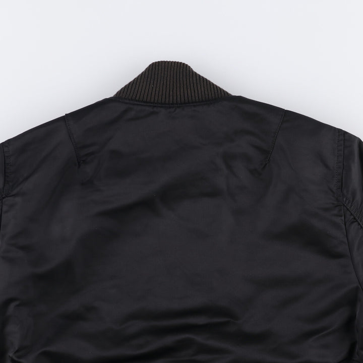 Civilian Alpha MA-1 style padded military flight jacket, men's size M Nylon black type Vintage Second Hand