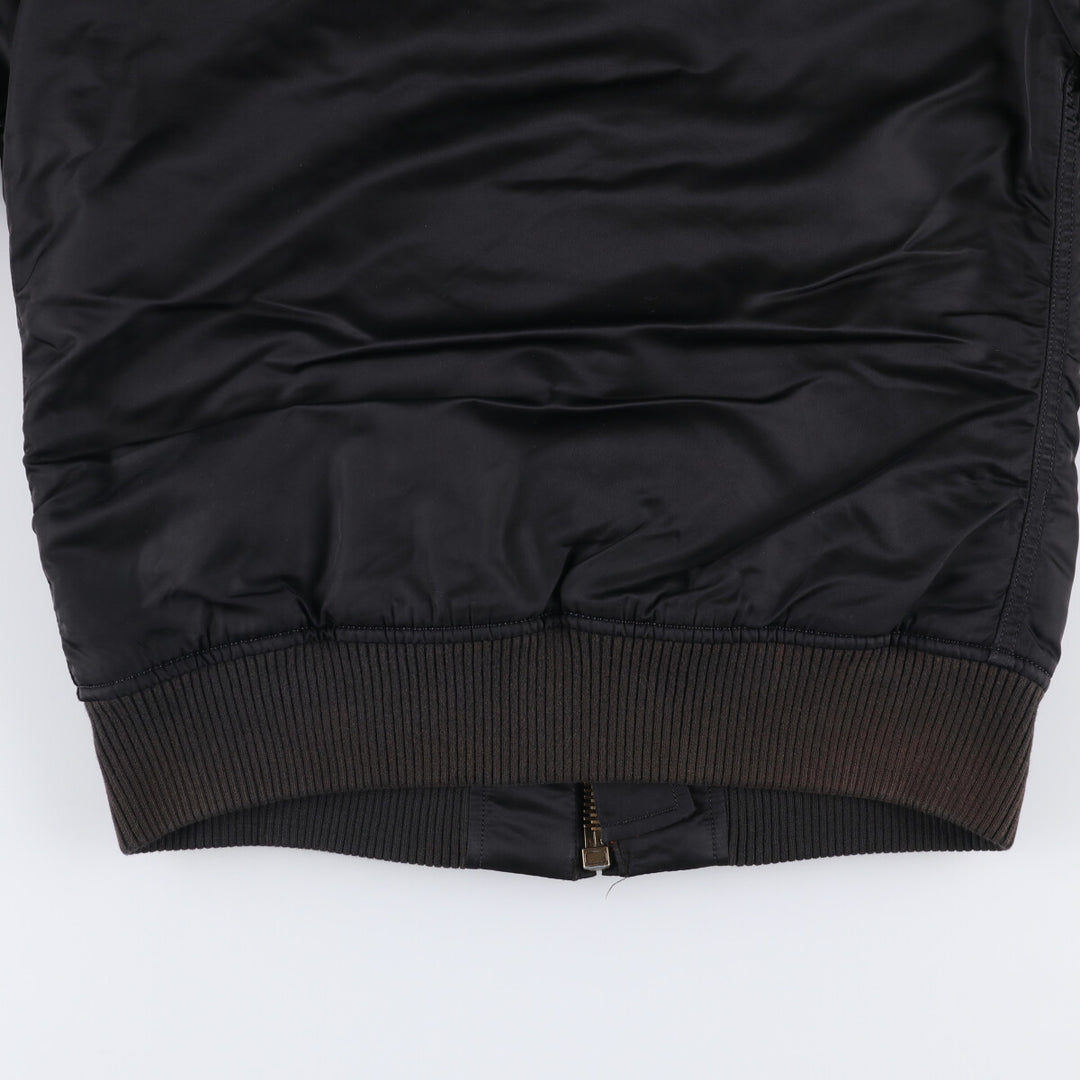 Civilian Alpha MA-1 style padded military flight jacket, men's size M Nylon black type Vintage Second Hand