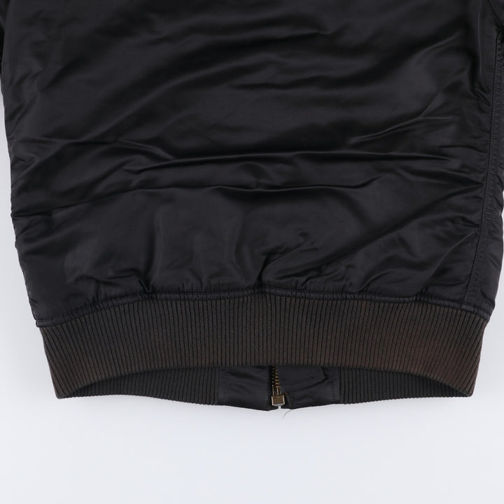 Civilian Alpha MA-1 style padded military flight jacket, men's size M Nylon black type Vintage Second Hand