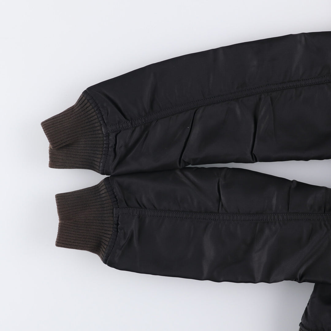Civilian Alpha MA-1 style padded military flight jacket, men's size M Nylon black type Vintage Second Hand