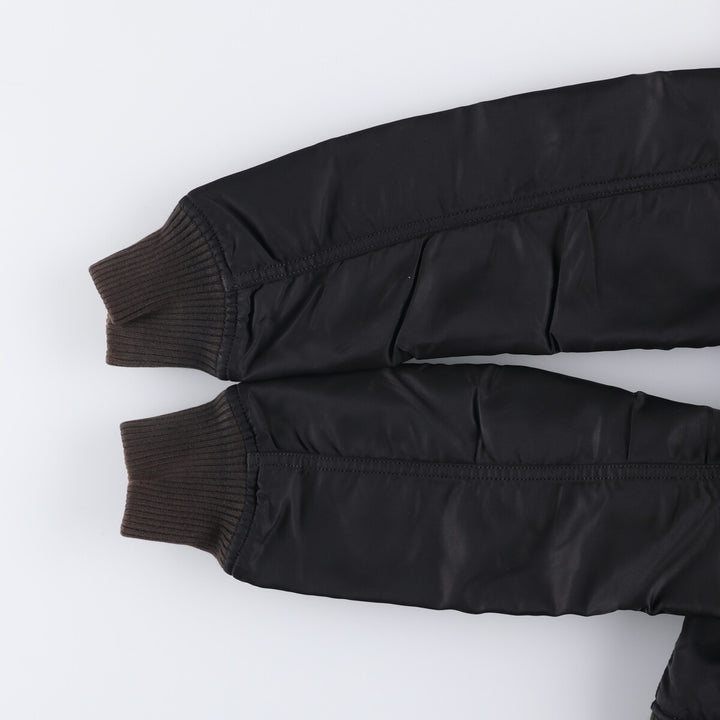 Civilian Alpha MA-1 style padded military flight jacket, men's size M Nylon black type Vintage Second Hand