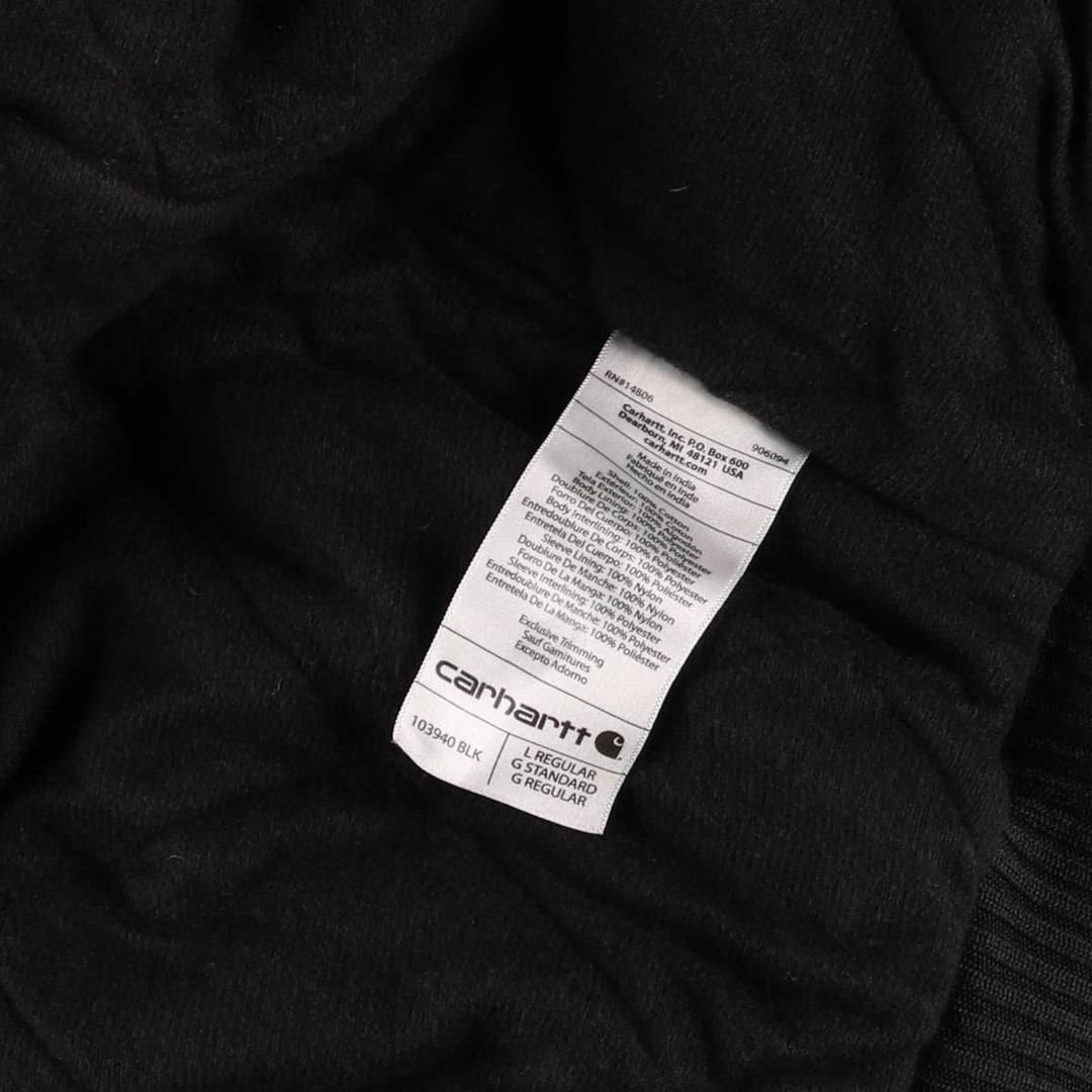 Carhartt Active Jacket, Loose Fit, Duck Full Zip Hoodie, Men's Size L cotton black type Vintage Second Hand