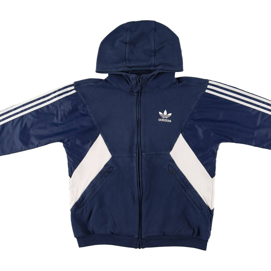 adidas Originals Jersey Hoodie Track Jacket, Women's Size Medium cotton navy blue type Vintage Second Hand