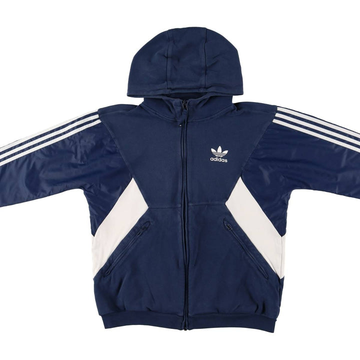 adidas Originals Jersey Hoodie Track Jacket, Women's Size Medium cotton navy blue type Vintage Second Hand