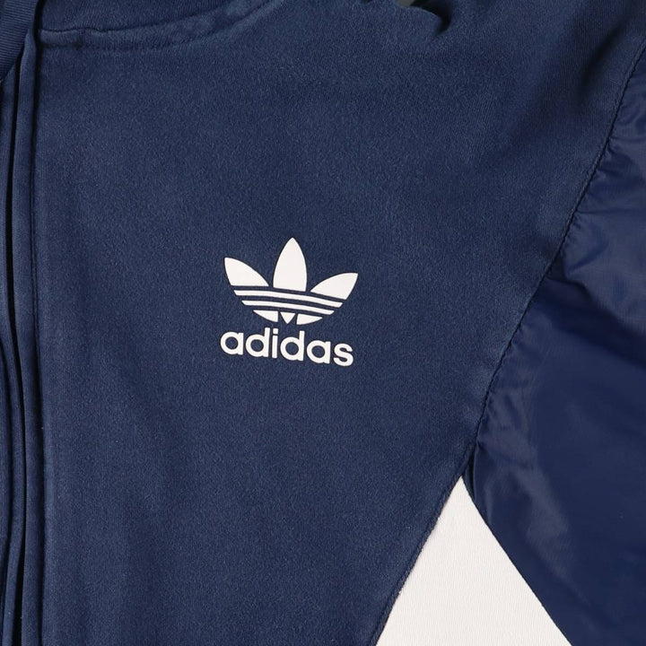 adidas Originals Jersey Hoodie Track Jacket, Women's Size Medium cotton navy blue type Vintage Second Hand