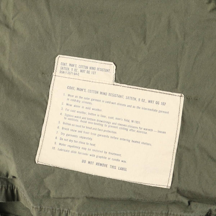 1960'S US Military M-51 Field Jacket, Made in USA, Regular, X-Small, Men's XS, Vintage unclear Khaki type Vintage Second Hand