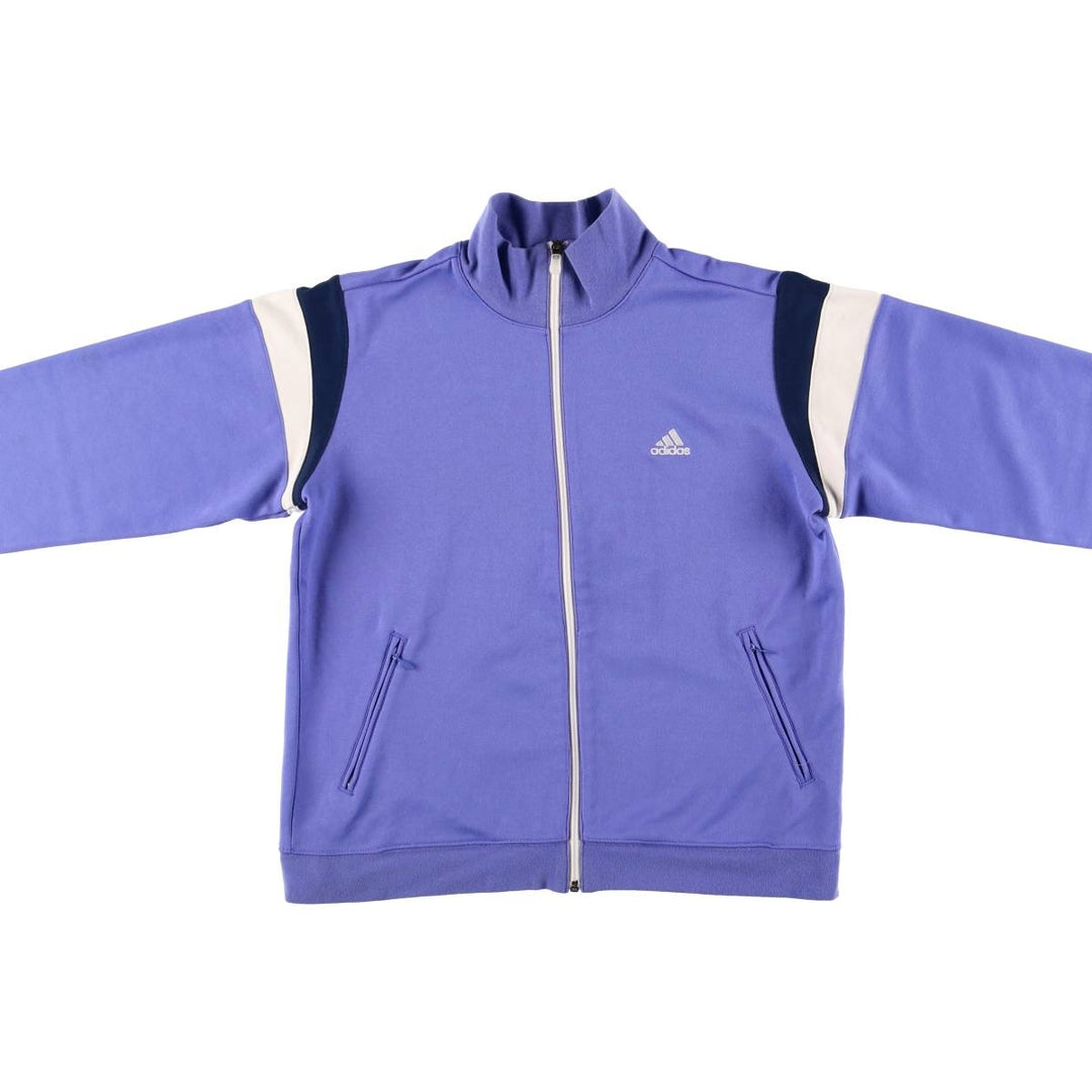 2000'S adidas jersey track jacket, women's size L cotton Purple type blue-purple Vintage Second Hand