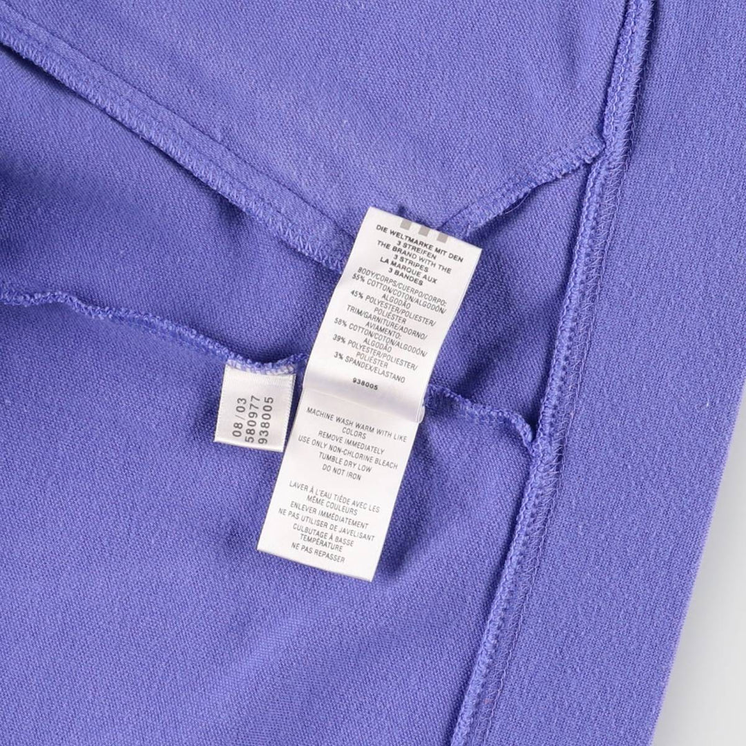 2000'S adidas jersey track jacket, women's size L cotton Purple type blue-purple Vintage Second Hand