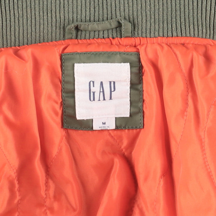 2000'S GAP MA-1 Military Flight Jacket, Men's Size Medium unclear Khaki type Vintage Second Hand