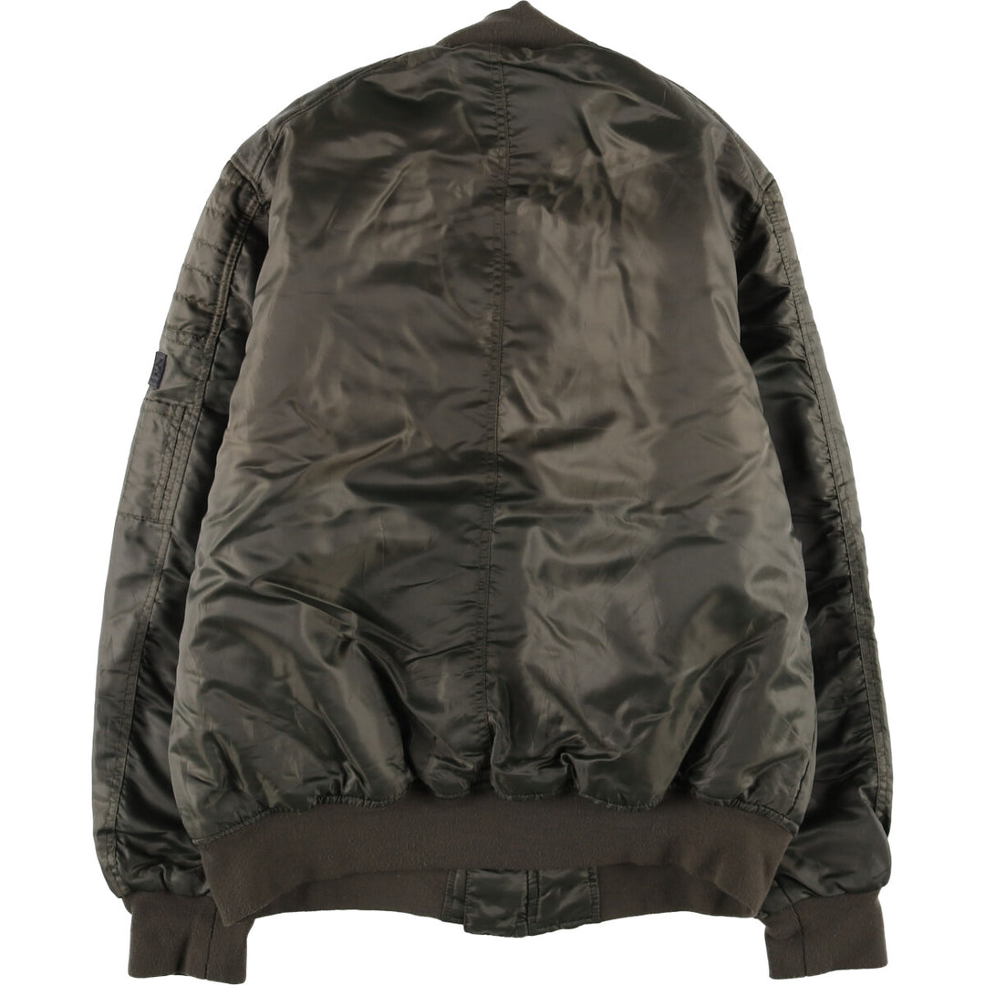 2000'S South Pole MA-1 style padded military flight jacket, men's size L polyester Khaki type Vintage Second Hand