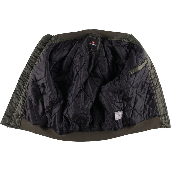 2000'S South Pole MA-1 style padded military flight jacket, men's size L polyester Khaki type Vintage Second Hand