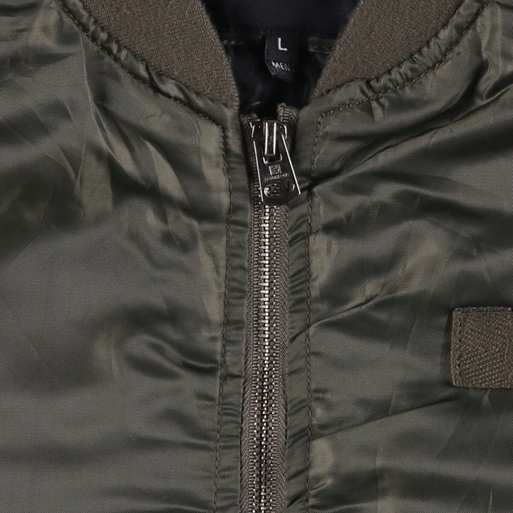 2000'S South Pole MA-1 style padded military flight jacket, men's size L polyester Khaki type Vintage Second Hand