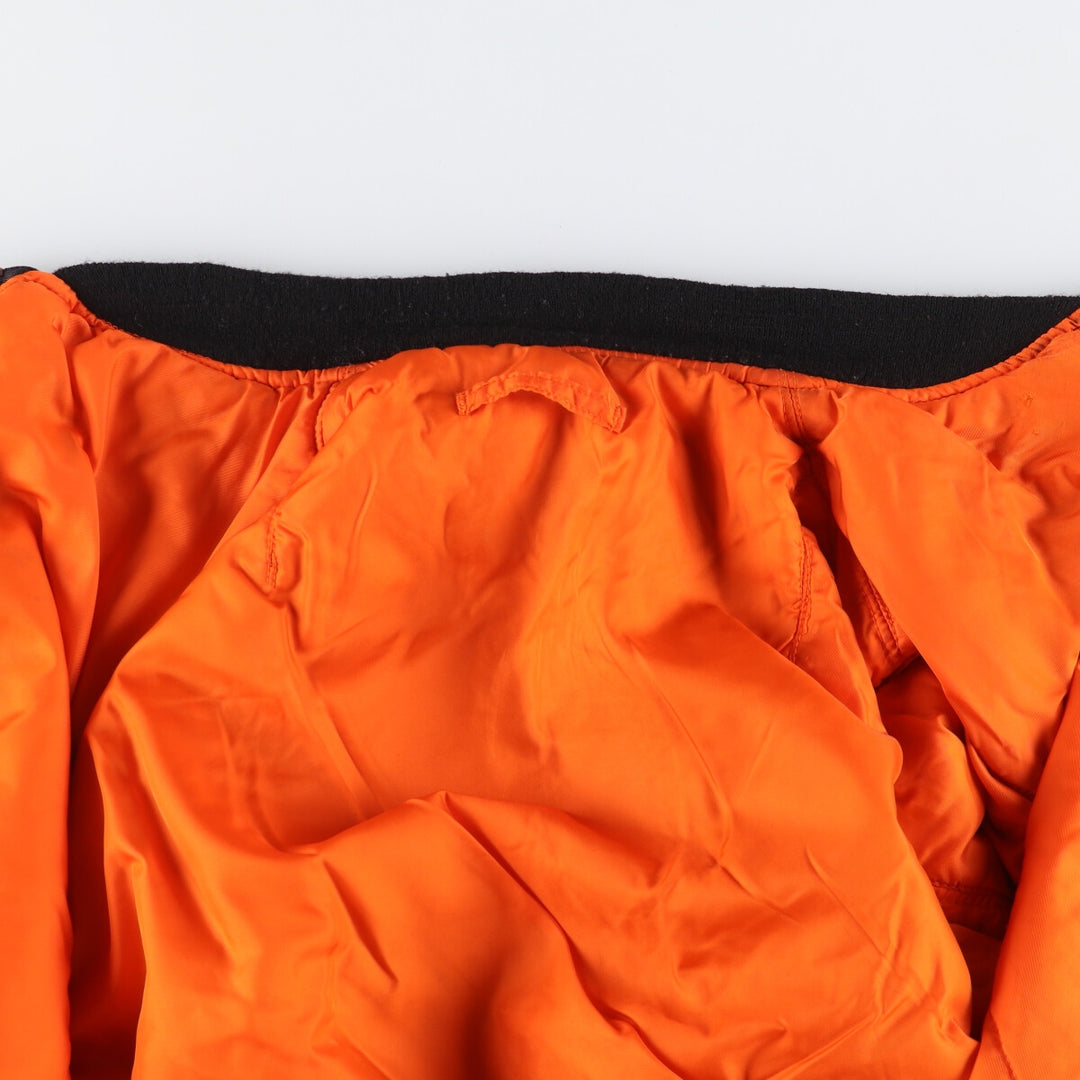 Alpha MA-1 style padded military flight jacket, made in the USA, size L (men's size L). Nylon black type Vintage Second Hand