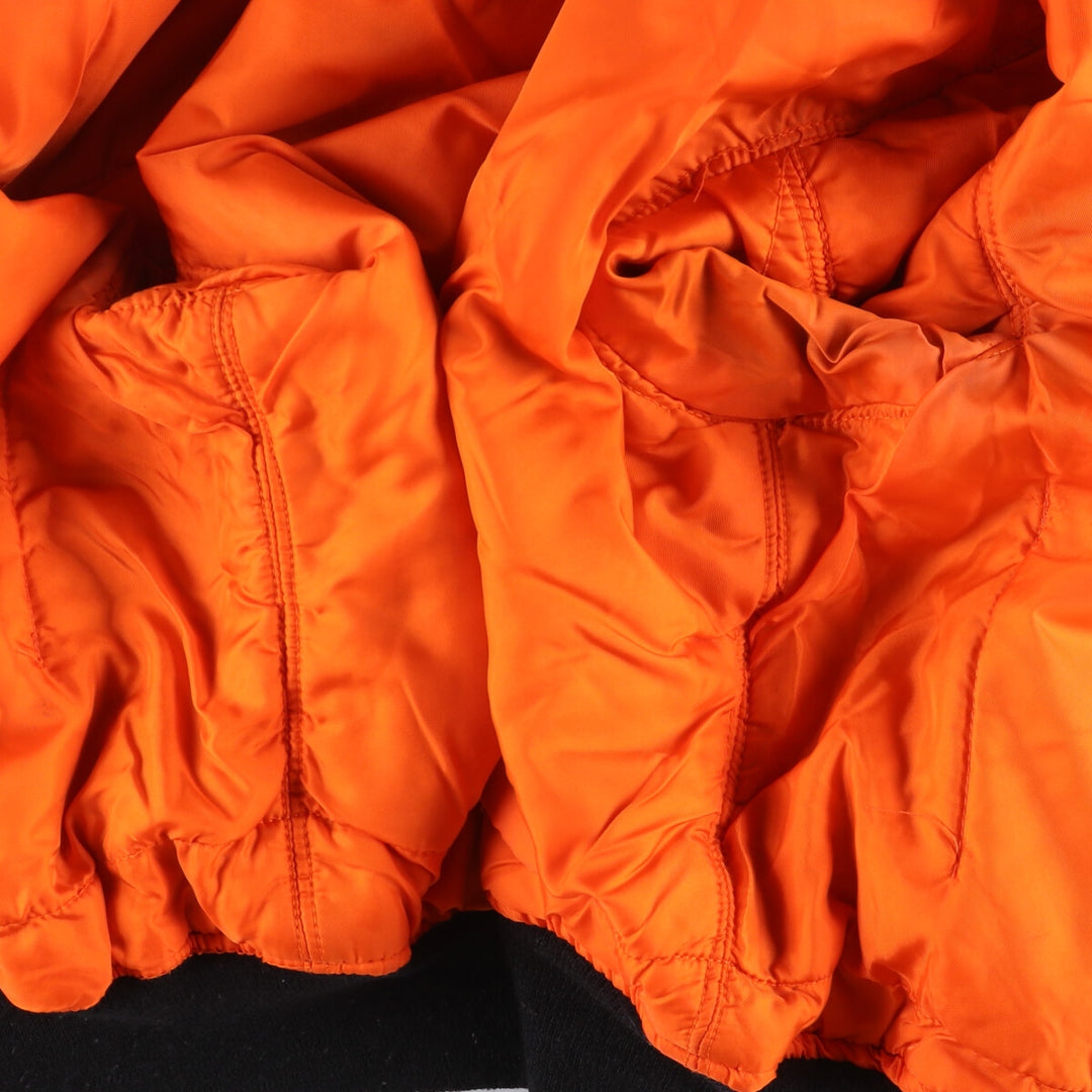 Alpha MA-1 style padded military flight jacket, made in the USA, size L (men's size L). Nylon black type Vintage Second Hand