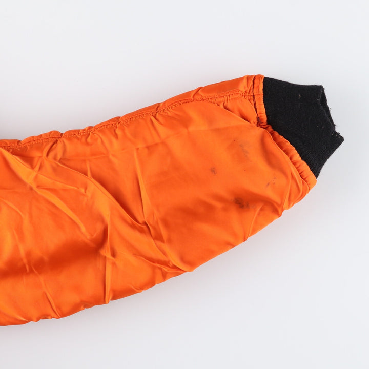 Alpha MA-1 style padded military flight jacket, made in the USA, size L (men's size L). Nylon black type Vintage Second Hand