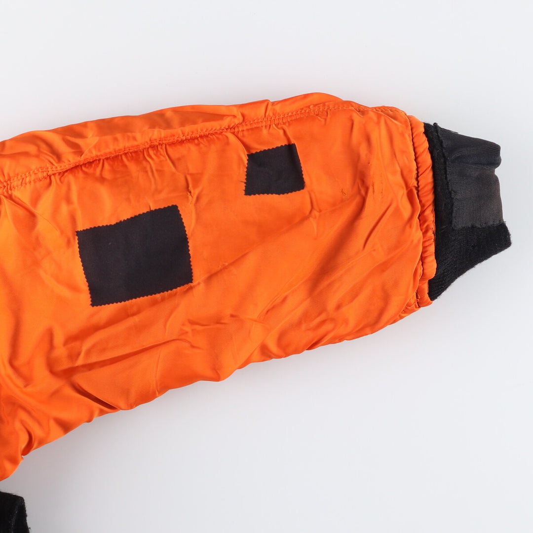 Alpha MA-1 style padded military flight jacket, made in the USA, size L (men's size L). Nylon black type Vintage Second Hand