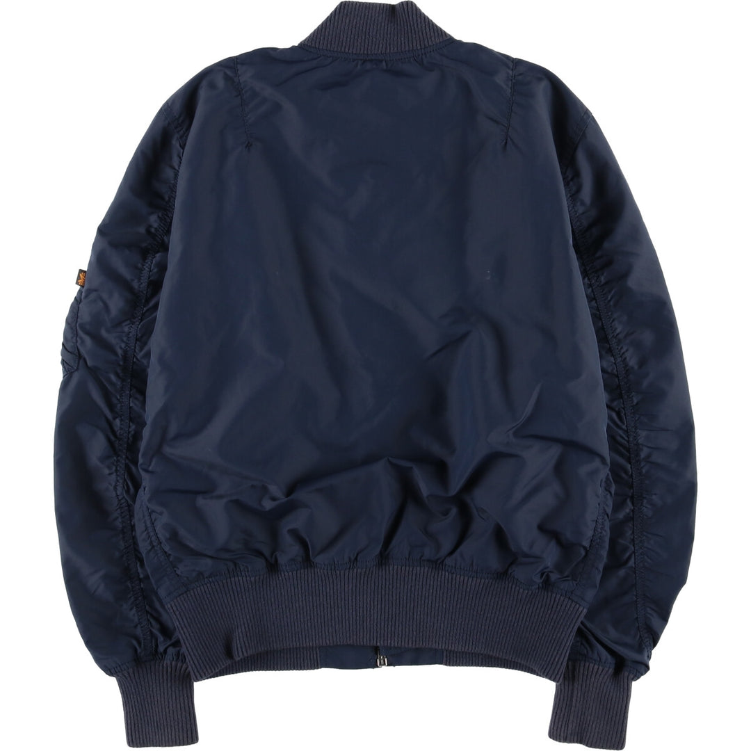 Civilian Alpha MA-1 Type Military Flight Jacket Men's M Size Nylon navy blue type Vintage Second Hand