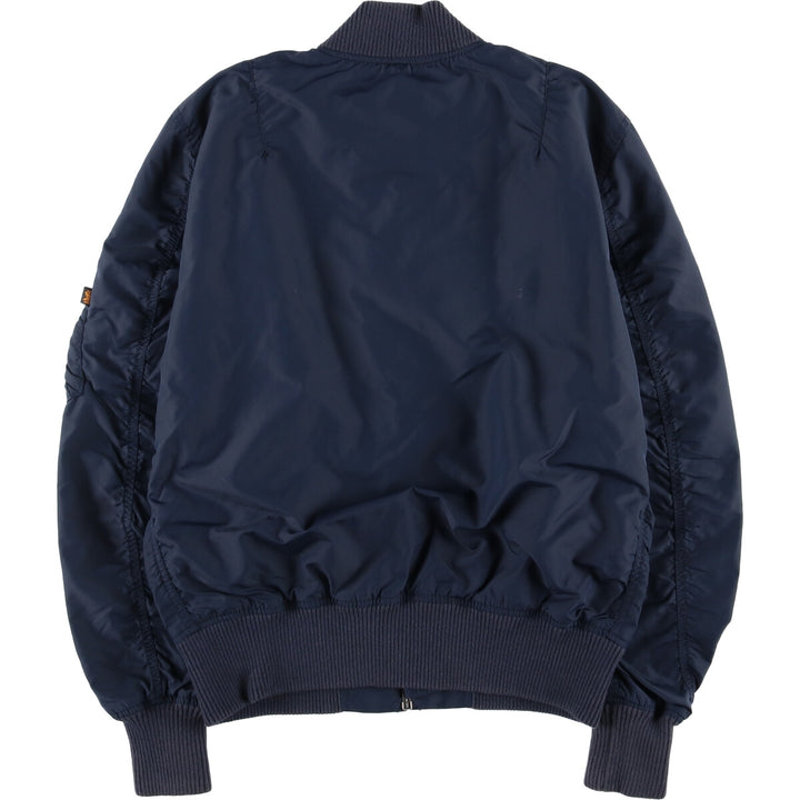 Civilian Alpha MA-1 Type Military Flight Jacket Men's M Size Nylon navy blue type Vintage Second Hand