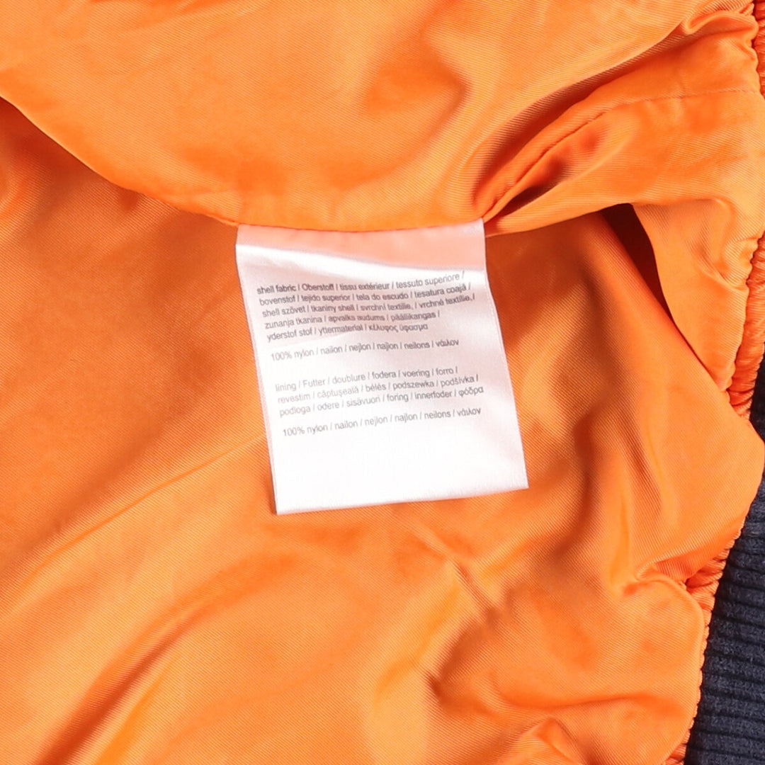 Civilian Alpha MA-1 Type Military Flight Jacket Men's M Size Nylon navy blue type Vintage Second Hand