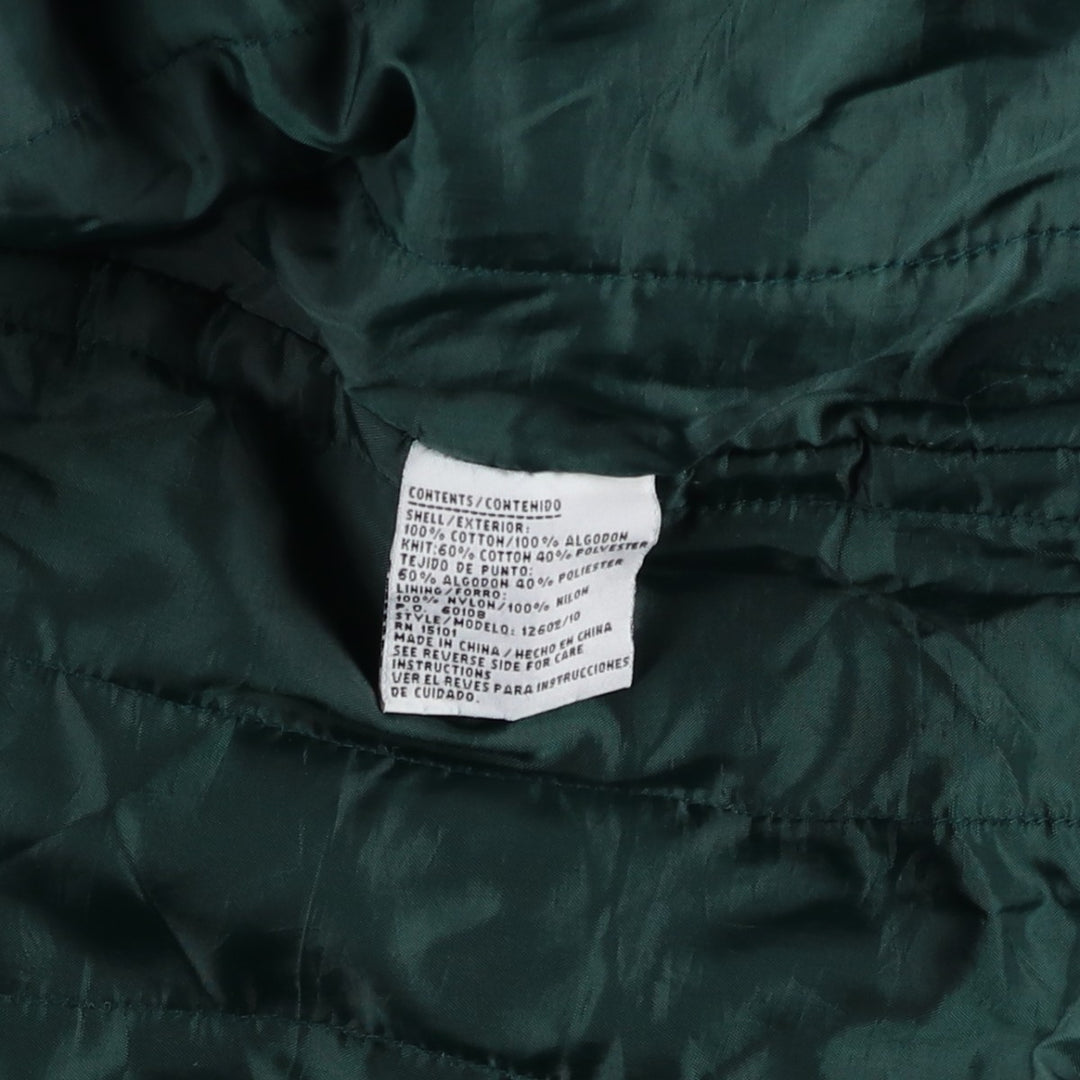 90'S YUKON TRAIL padded denim varsity jacket, men's size L, vintage cotton blue type Vintage Second Hand