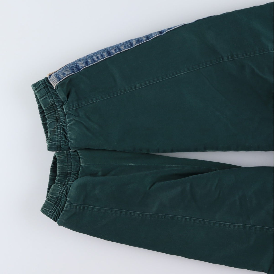 90'S YUKON TRAIL padded denim varsity jacket, men's size L, vintage cotton blue type Vintage Second Hand