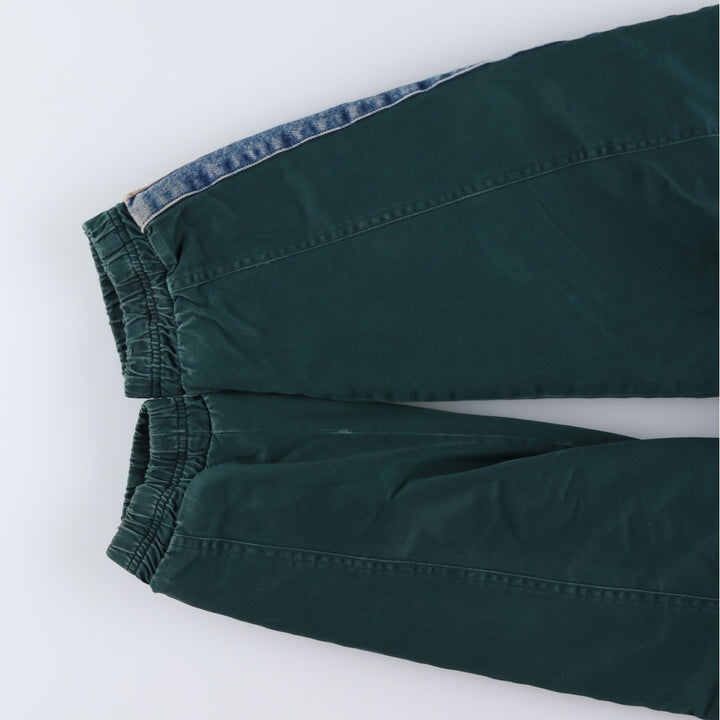 90'S YUKON TRAIL padded denim varsity jacket, men's size L, vintage cotton blue type Vintage Second Hand