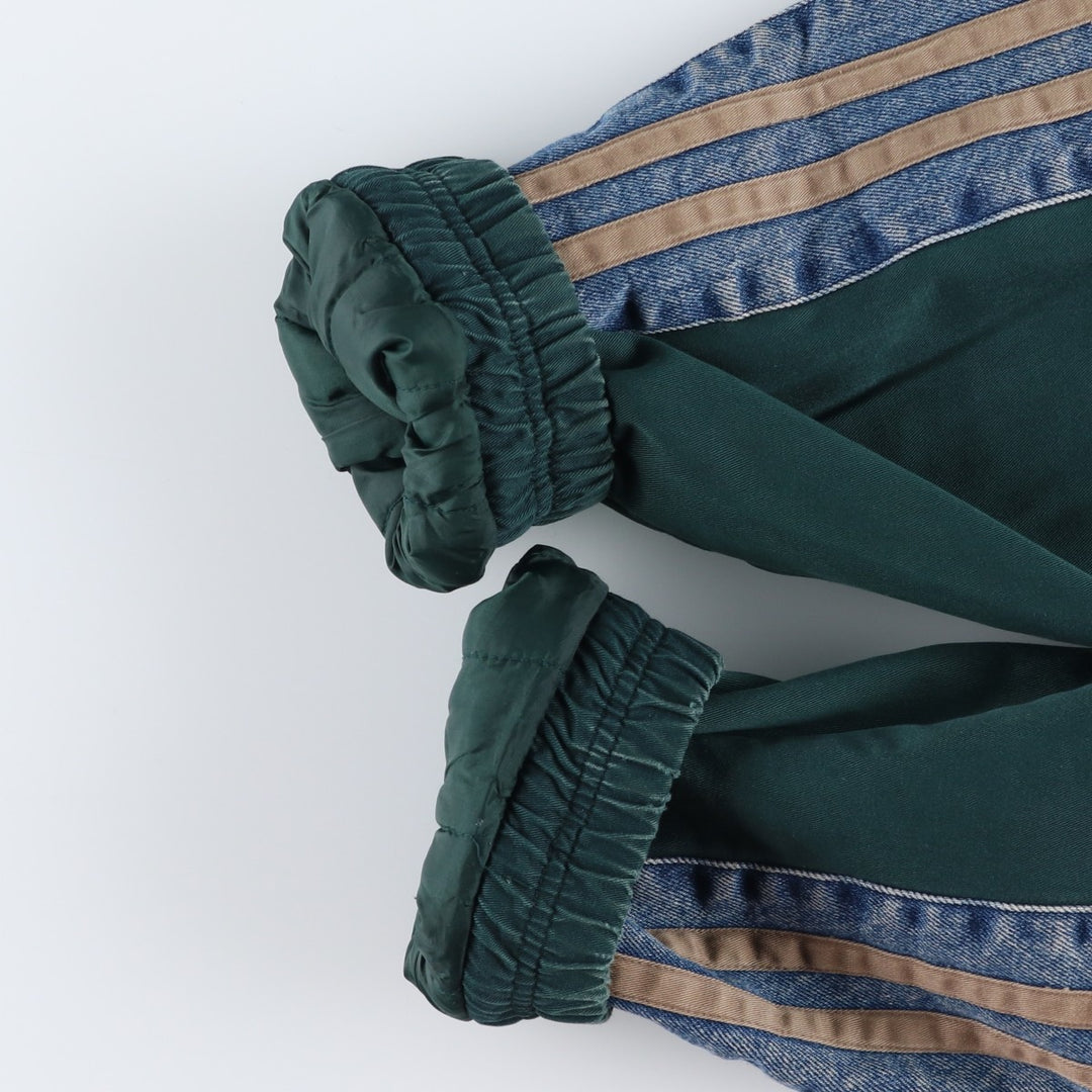 90'S YUKON TRAIL padded denim varsity jacket, men's size L, vintage cotton blue type Vintage Second Hand