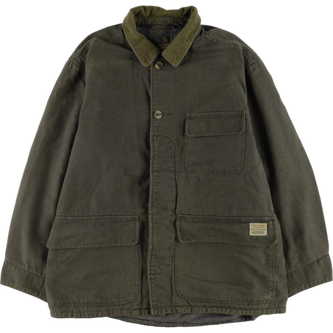 Abercrombie & Fitch Men's Padded Hunting Jacket, Size M cotton Khaki type Vintage Second Hand