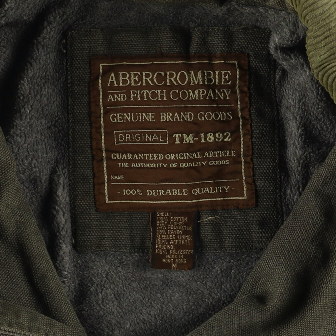 Abercrombie & Fitch Men's Padded Hunting Jacket, Size M cotton Khaki type Vintage Second Hand