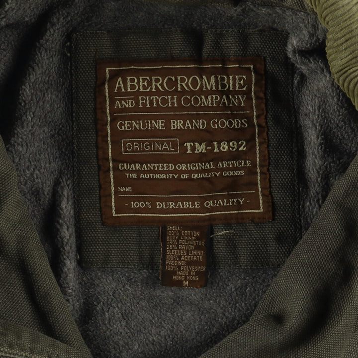 Abercrombie & Fitch Men's Padded Hunting Jacket, Size M cotton Khaki type Vintage Second Hand