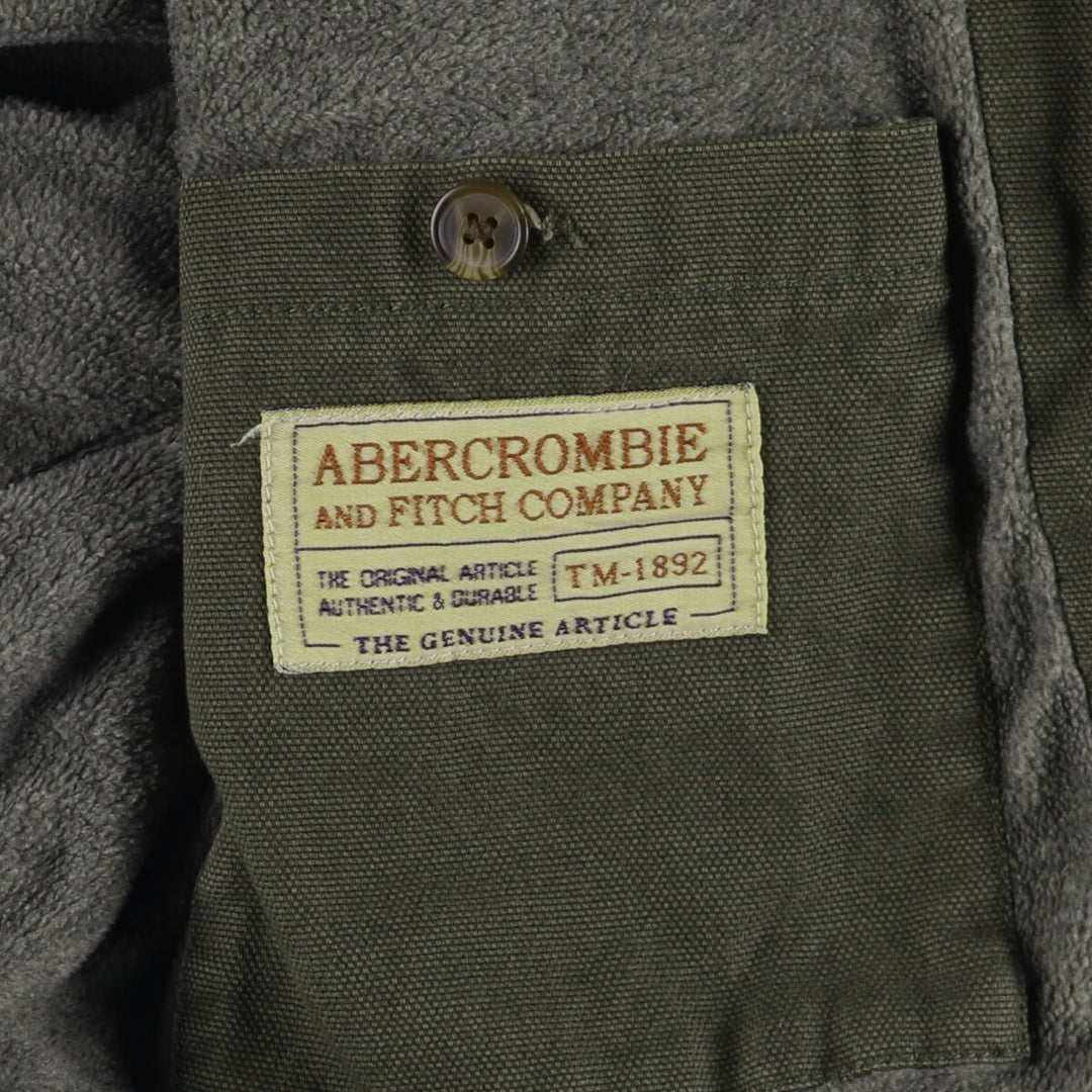 Abercrombie & Fitch Men's Padded Hunting Jacket, Size M cotton Khaki type Vintage Second Hand