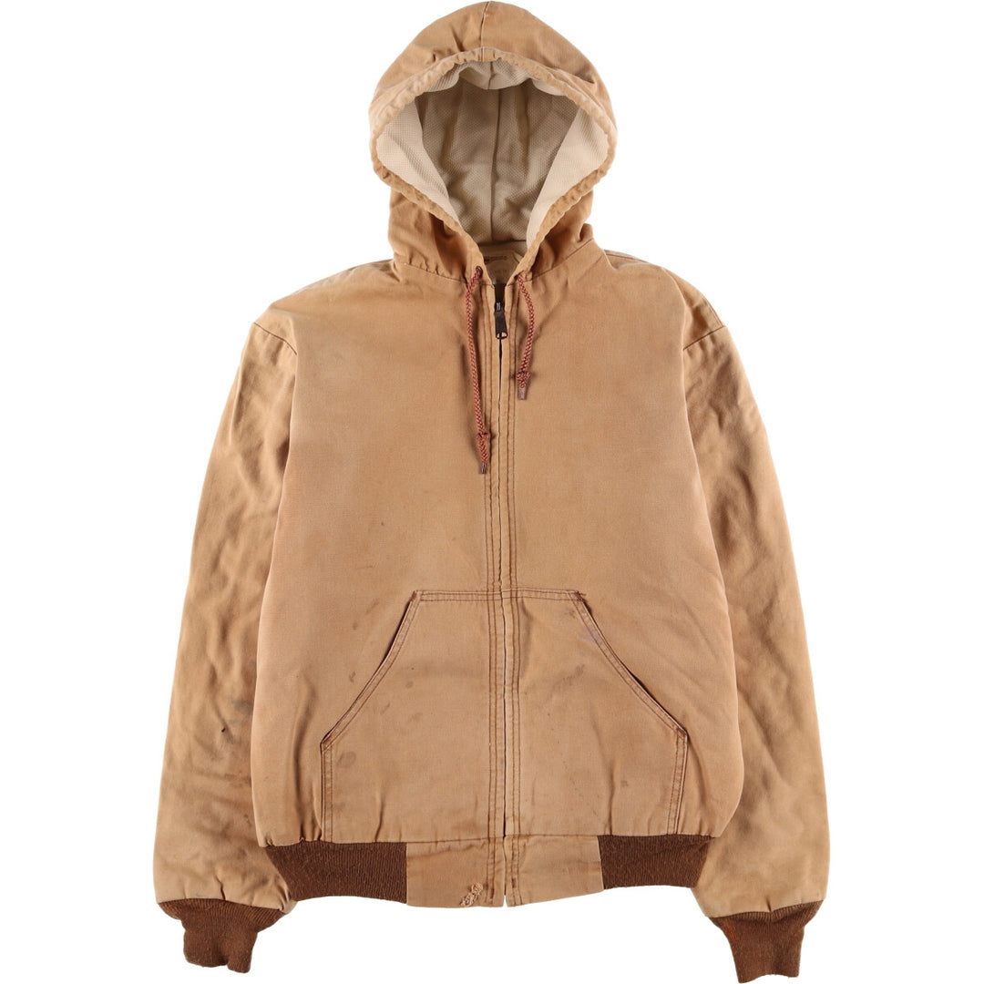 Vintage 1980'S Key Imperial Active Jacket, Duck Full-Zip Hoodie, Made in USA, Men's Size L cotton Beige type Vintage Second Hand