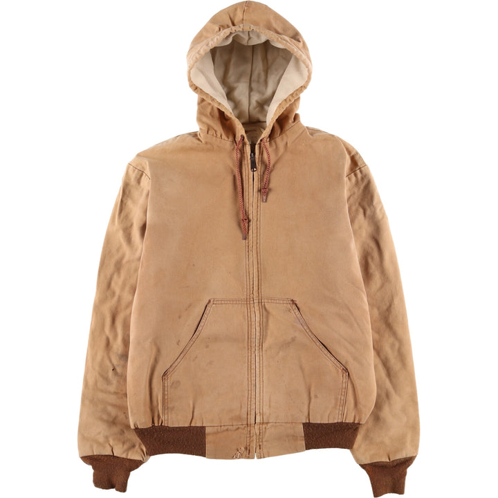 Vintage 1980'S Key Imperial Active Jacket, Duck Full-Zip Hoodie, Made in USA, Men's Size L cotton Beige type Vintage Second Hand