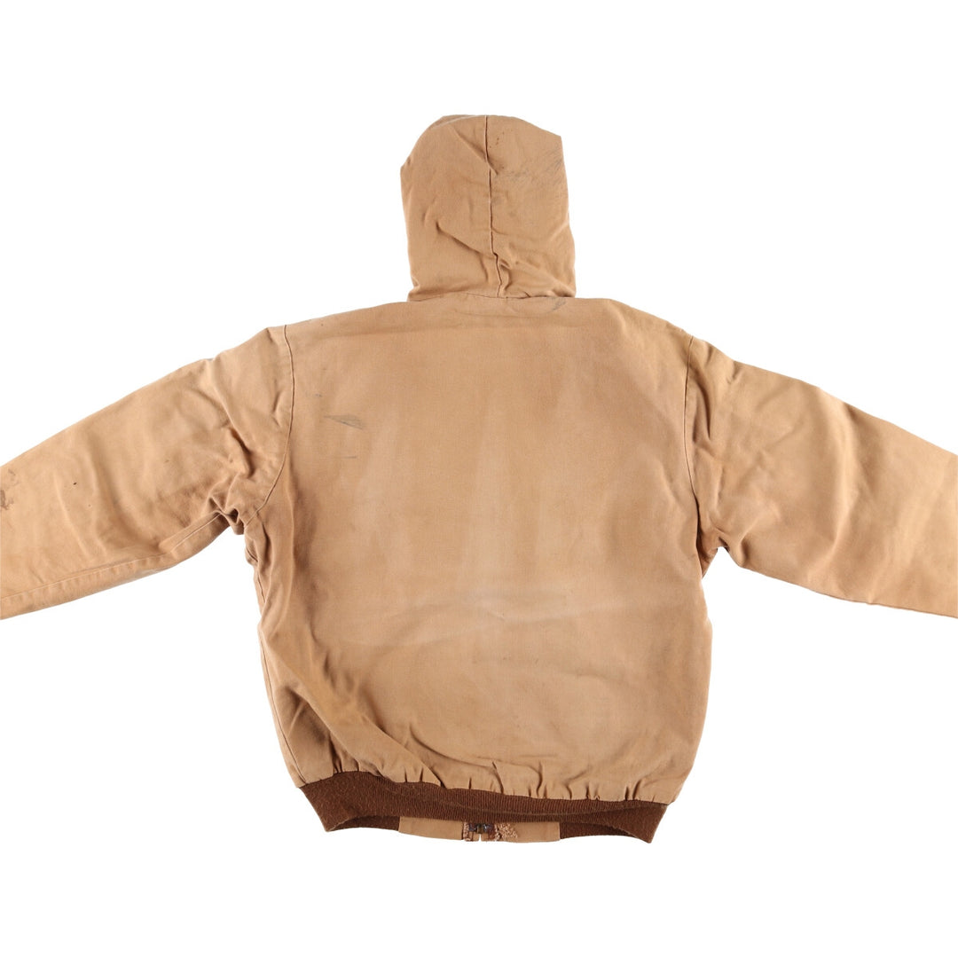 Vintage 1980'S Key Imperial Active Jacket, Duck Full-Zip Hoodie, Made in USA, Men's Size L cotton Beige type Vintage Second Hand