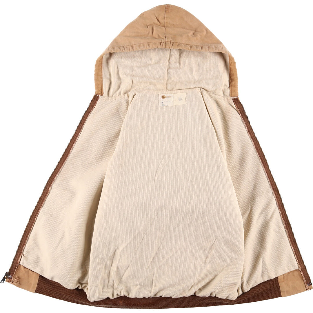 Vintage 1980'S Key Imperial Active Jacket, Duck Full-Zip Hoodie, Made in USA, Men's Size L cotton Beige type Vintage Second Hand