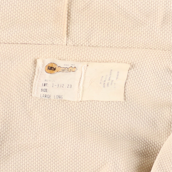 Vintage 1980'S Key Imperial Active Jacket, Duck Full-Zip Hoodie, Made in USA, Men's Size L cotton Beige type Vintage Second Hand