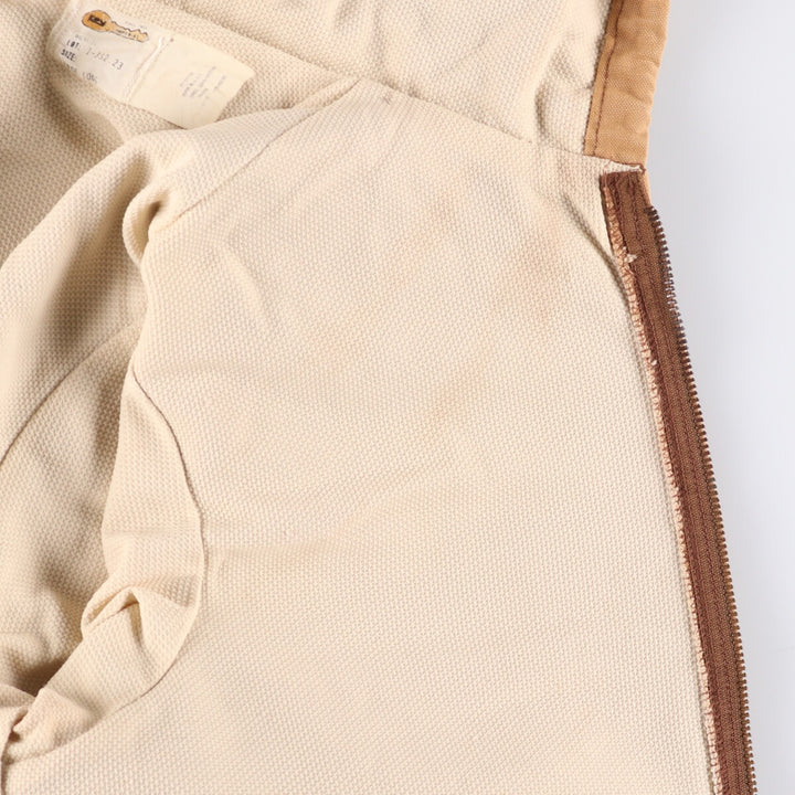 Vintage 1980'S Key Imperial Active Jacket, Duck Full-Zip Hoodie, Made in USA, Men's Size L cotton Beige type Vintage Second Hand