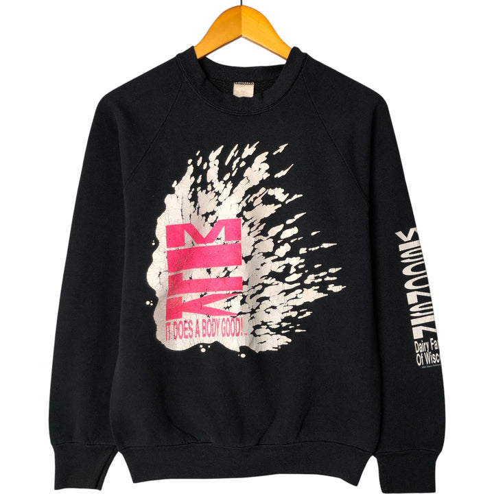 Vintage 90'S Fruit of the Loom print sweatshirt, size small, men's unclear black type Vintage Second Hand