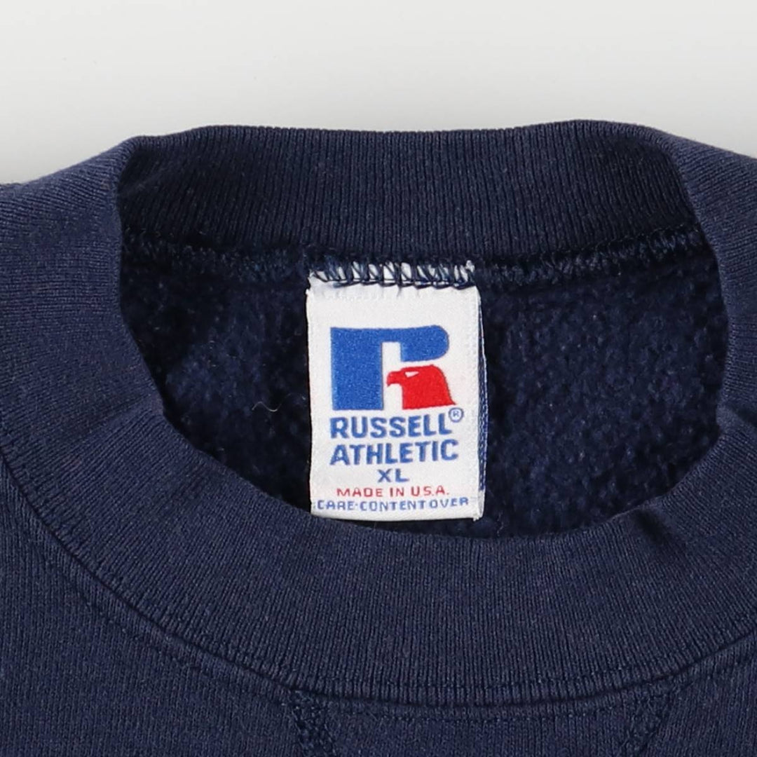 90'S Russell sweatshirt, made in USA, men's XL size, vintage cotton navy blue type Vintage Second Hand