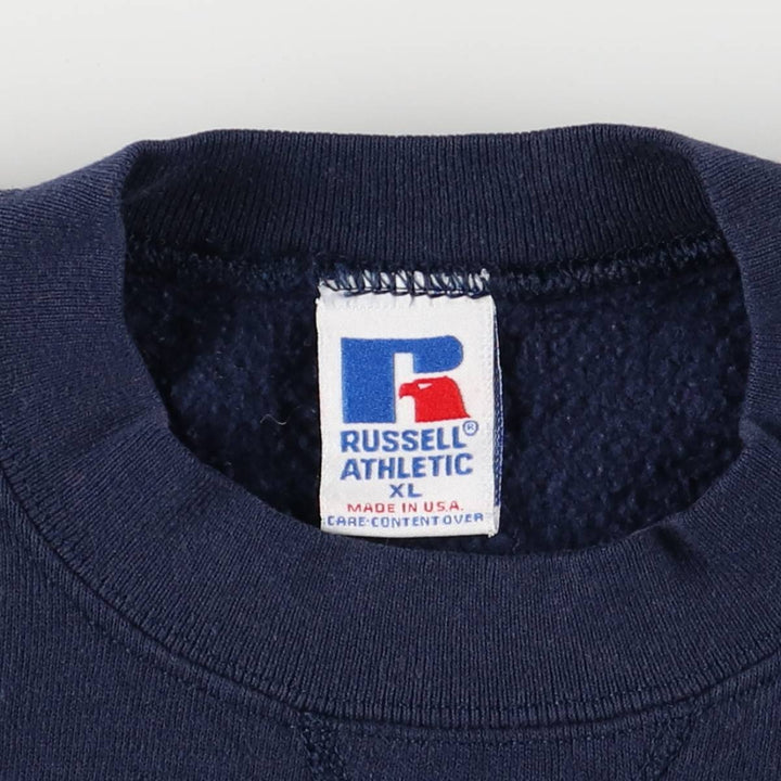 90'S Russell sweatshirt, made in USA, men's XL size, vintage cotton navy blue type Vintage Second Hand