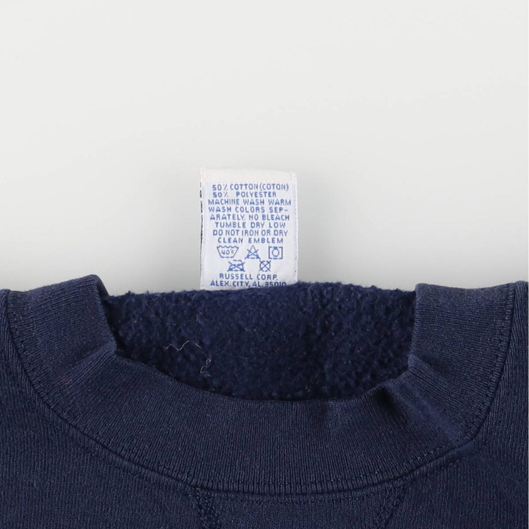 90'S Russell sweatshirt, made in USA, men's XL size, vintage cotton navy blue type Vintage Second Hand