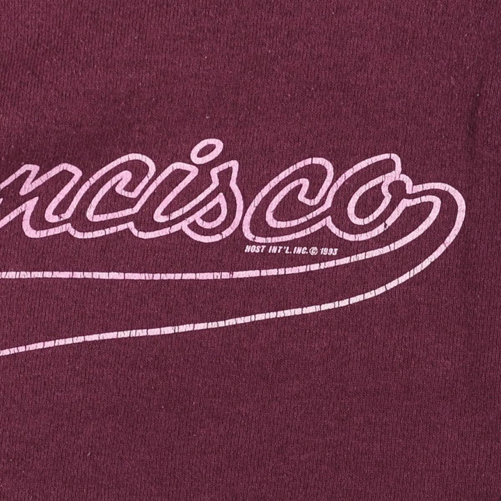 Vintage 90'S Hanes college sweatshirt, made in the USA, size M, men's cotton bordeaux Vintage Second Hand