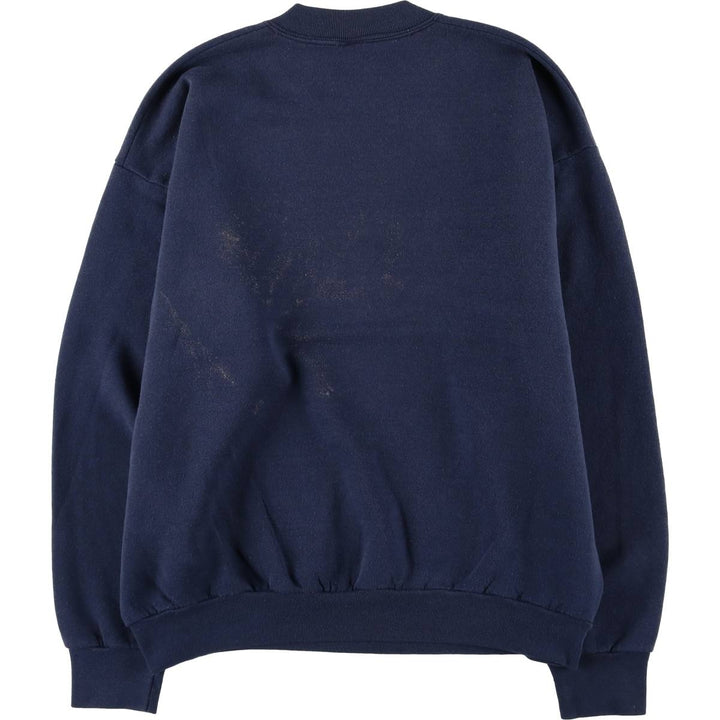 90'S Fruit of the Loom printed sweatshirt, made in the USA, men's XL size, vintage cotton navy blue type Vintage Second Hand