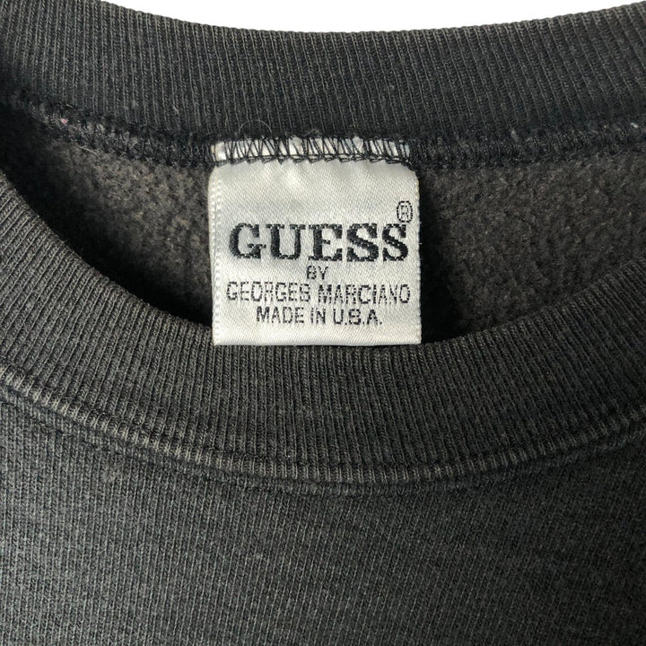 Vintage 90'S Guess by Georges Marciano logo sweatshirt, made in the USA, size M, men's unclear black type Vintage Second Hand