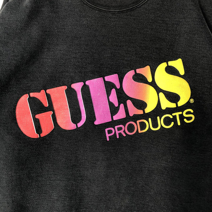 Vintage 90'S Guess by Georges Marciano logo sweatshirt, made in the USA, size M, men's unclear black type Vintage Second Hand