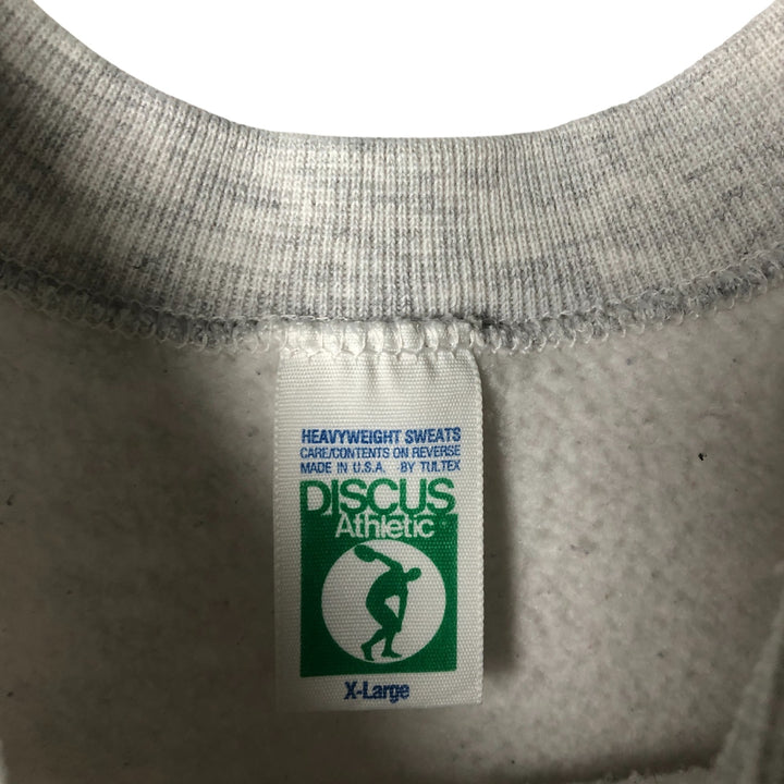 90'S Discus Athletic print sweatshirt, made in the USA, men's size XL, vintage cotton gray type Vintage Second Hand