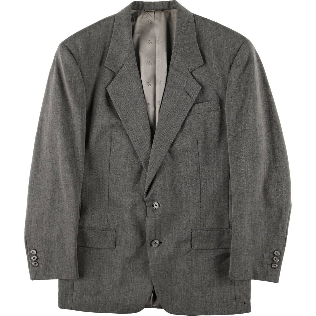 90'S Christian Dior wool tailored jacket, USA made, men's size L, vintage wool gray type Vintage Second Hand