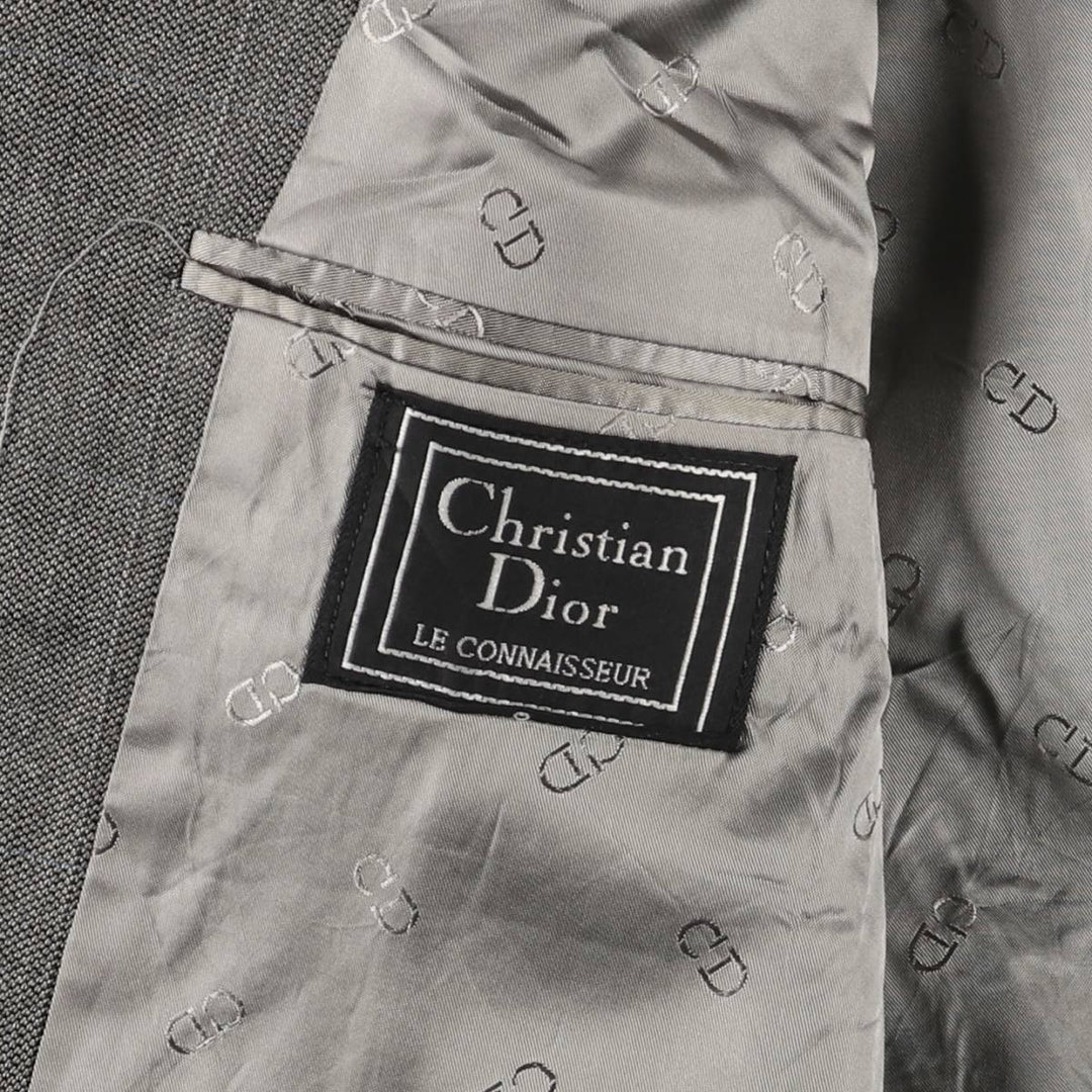 90'S Christian Dior wool tailored jacket, USA made, men's size L, vintage wool gray type Vintage Second Hand