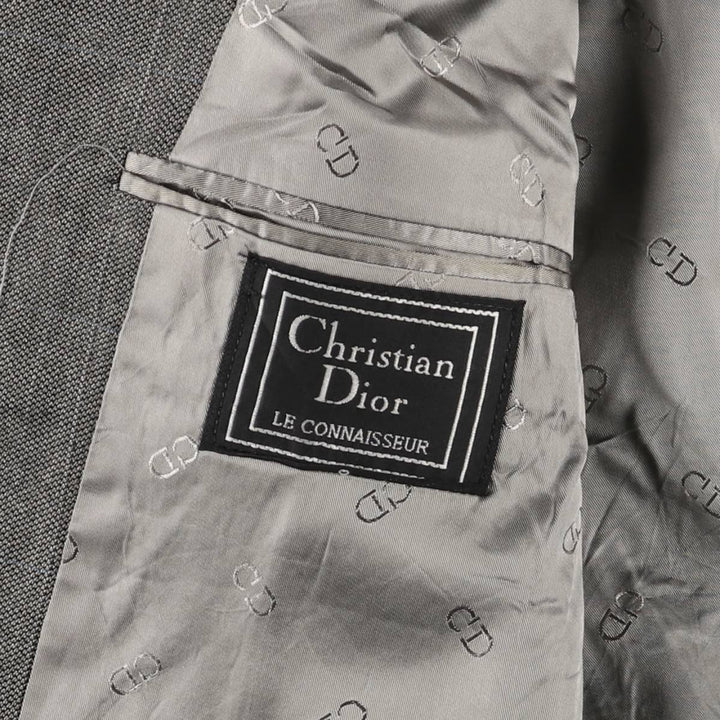 90'S Christian Dior wool tailored jacket, USA made, men's size L, vintage wool gray type Vintage Second Hand