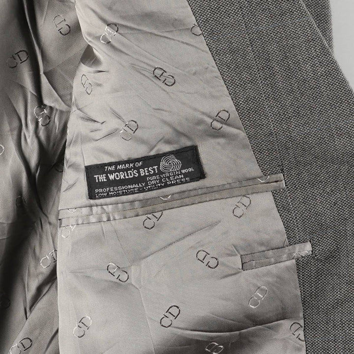 90'S Christian Dior wool tailored jacket, USA made, men's size L, vintage wool gray type Vintage Second Hand